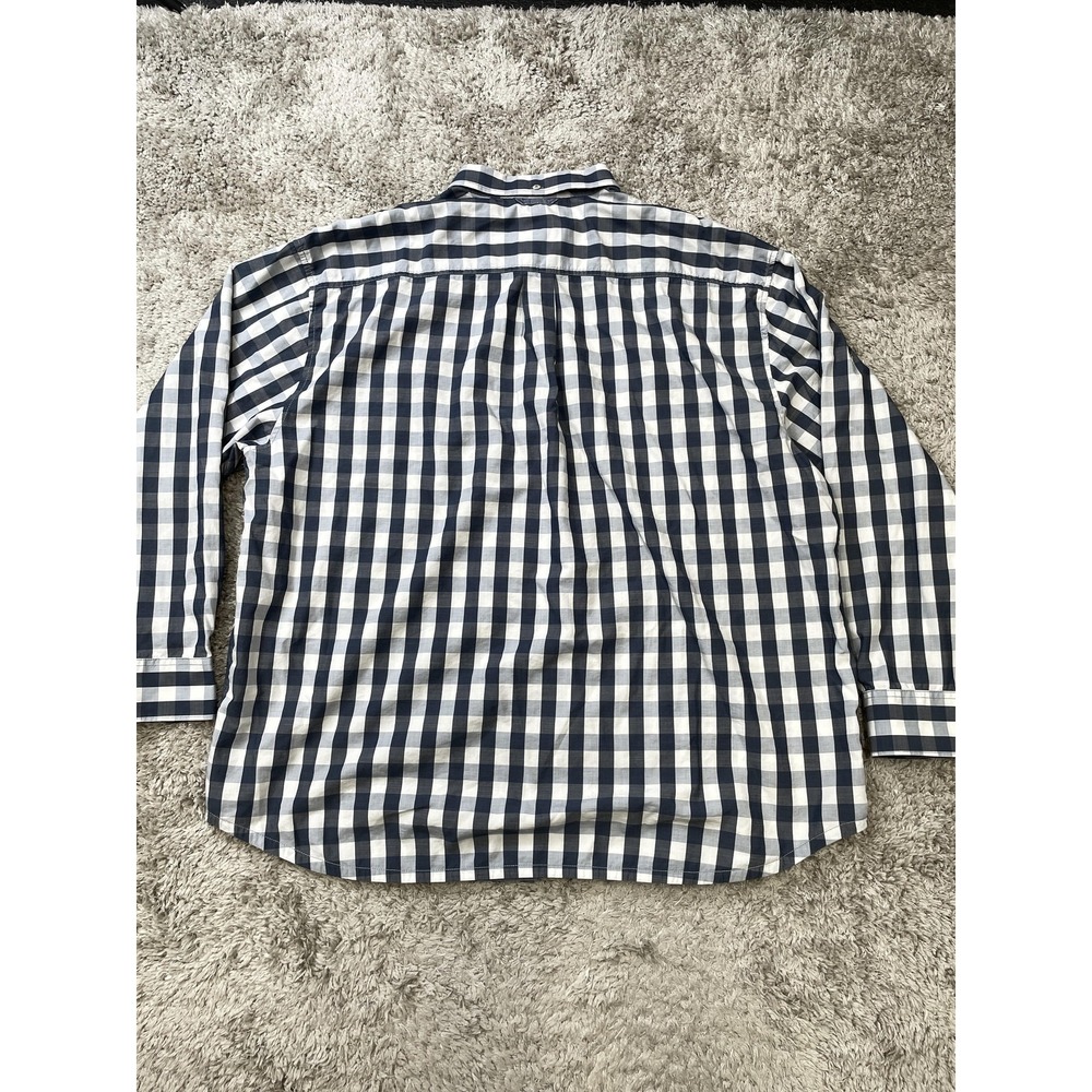 Tommy Bahama Shirt Mens 2XB Big & Tall Blue White Gingham Check Button Down - Picture 9 of 11